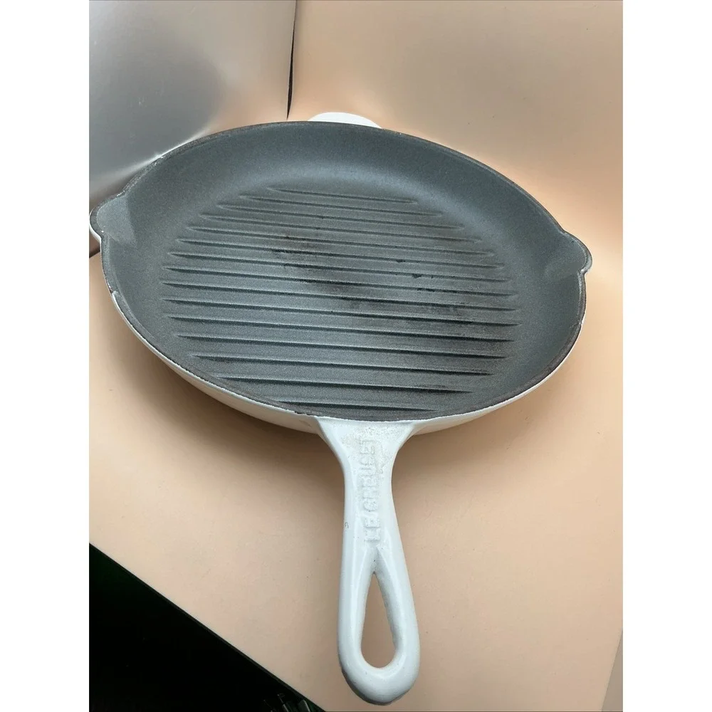 Vtg Le Creuset 30 Cast Iron Round Grill Pan Skillet 12